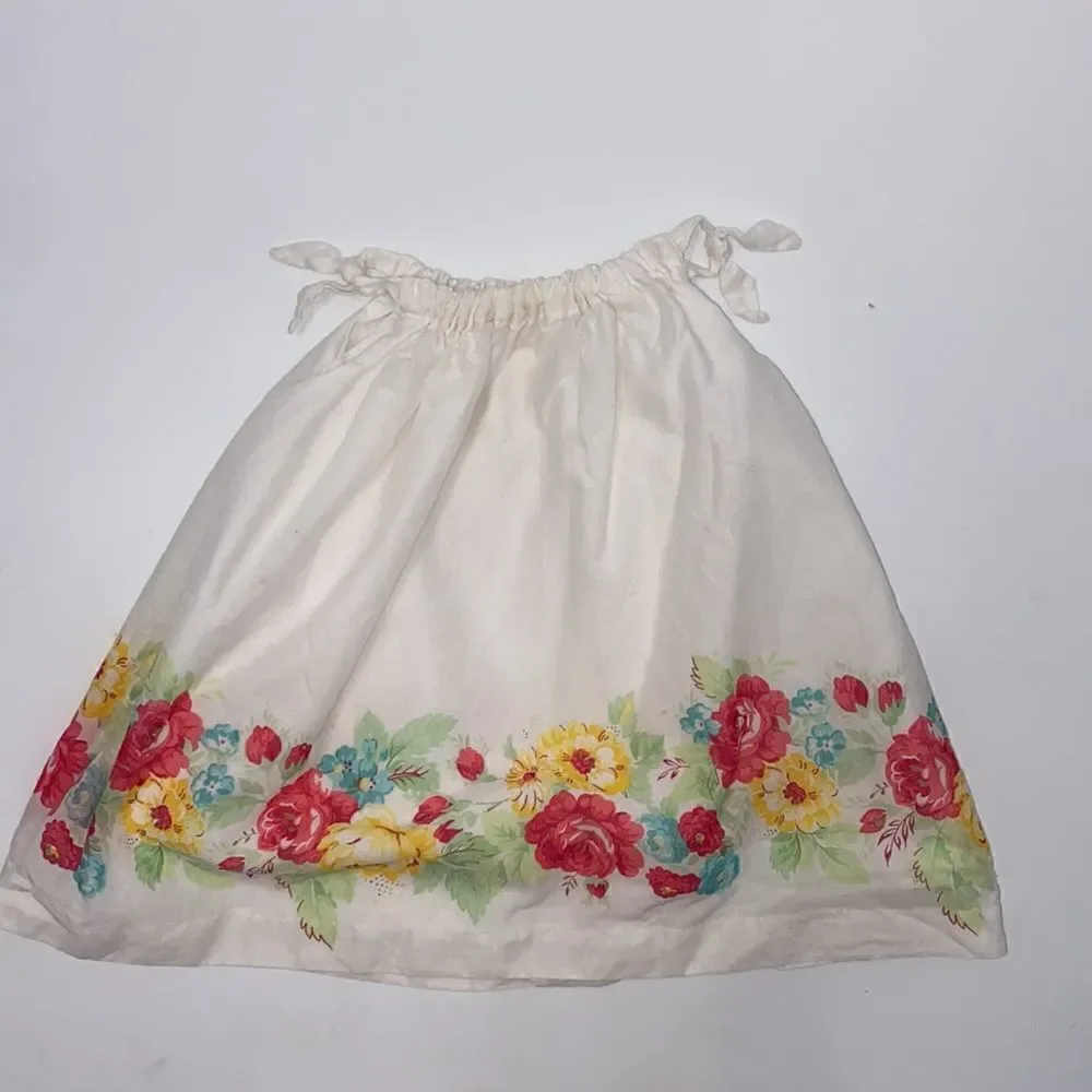 Ralph Lauren White Floral Tie Strap Dress 9 Months